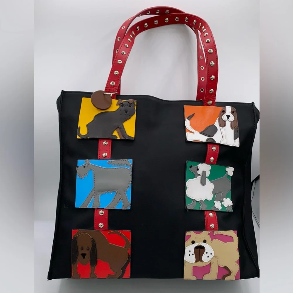 **AS IS** Michael Simon New York Designer Dog Purse Tote Bag Nylon Vintage AA13